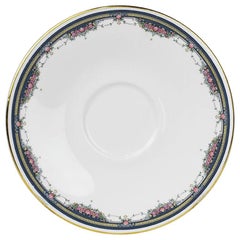 Retro Imperial Royal Doulton Bone China Saucer with Floral and Gold Design, England