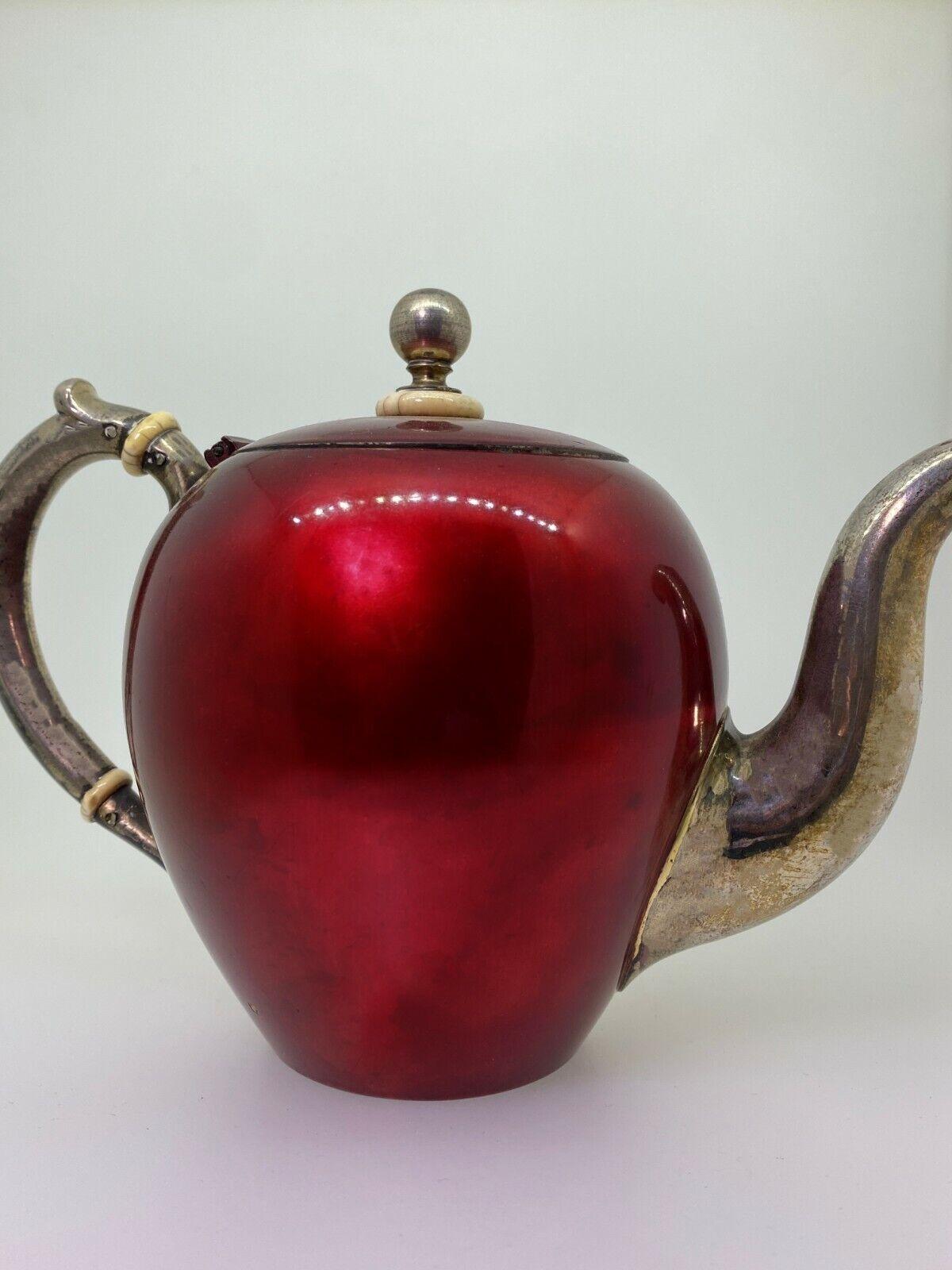 Imperial Russia c1895 Silver/Enamel Tea Set “Seasons” by I. Morozov, Kvetkovsky For Sale 2