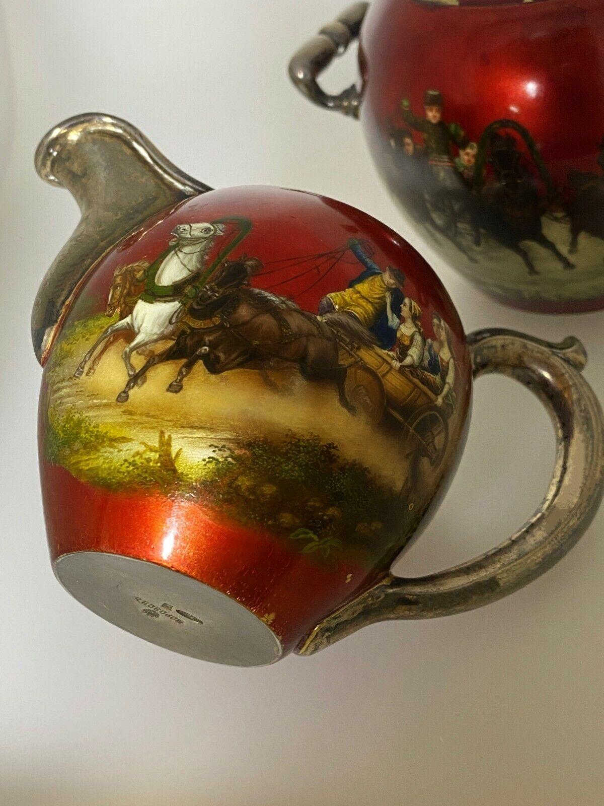 Imperial Russia c1895 Silver/Enamel Tea Set “Seasons” by I. Morozov, Kvetkovsky For Sale 3
