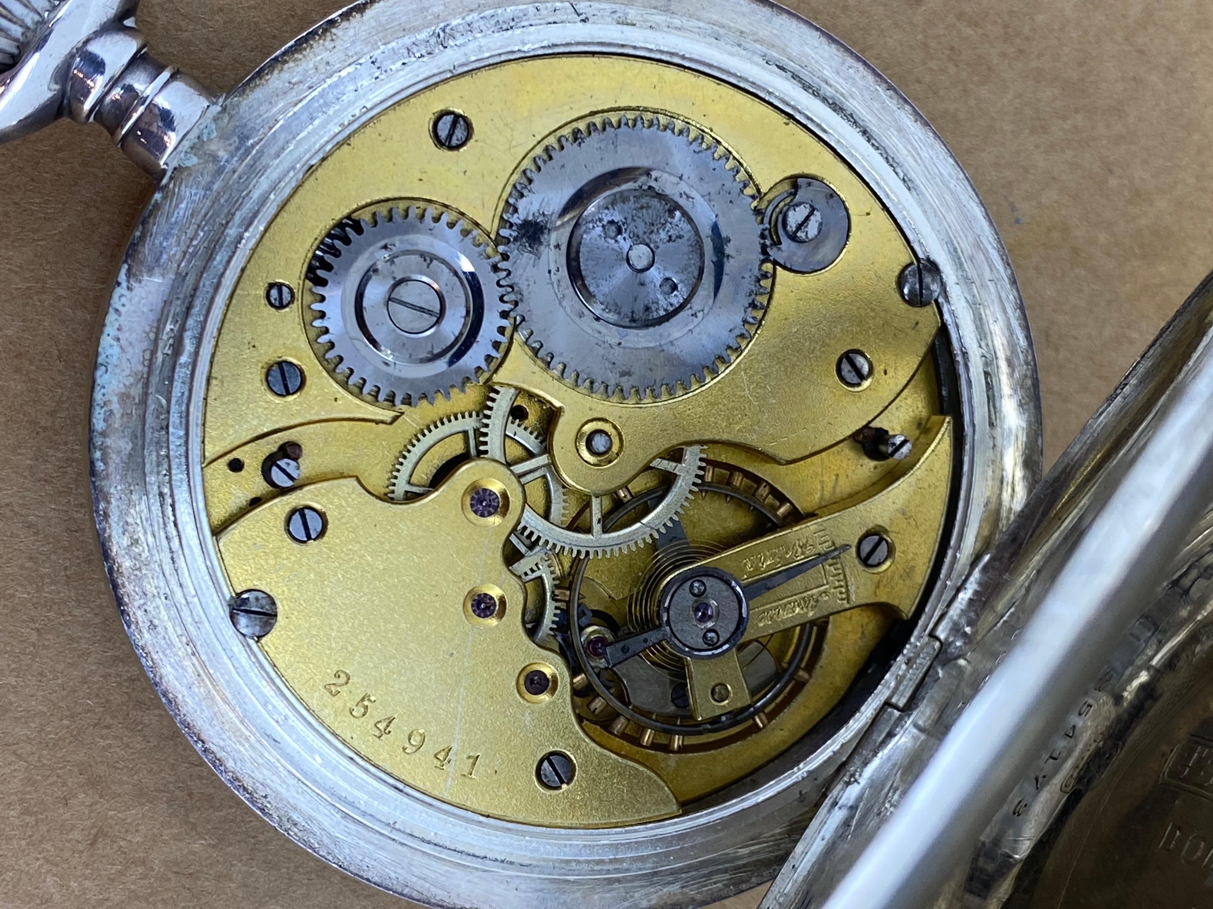 Imperial Russia c1903 Borel Huguenin 84 Silber 60mm Taschenuhr von Bros. Risin 3