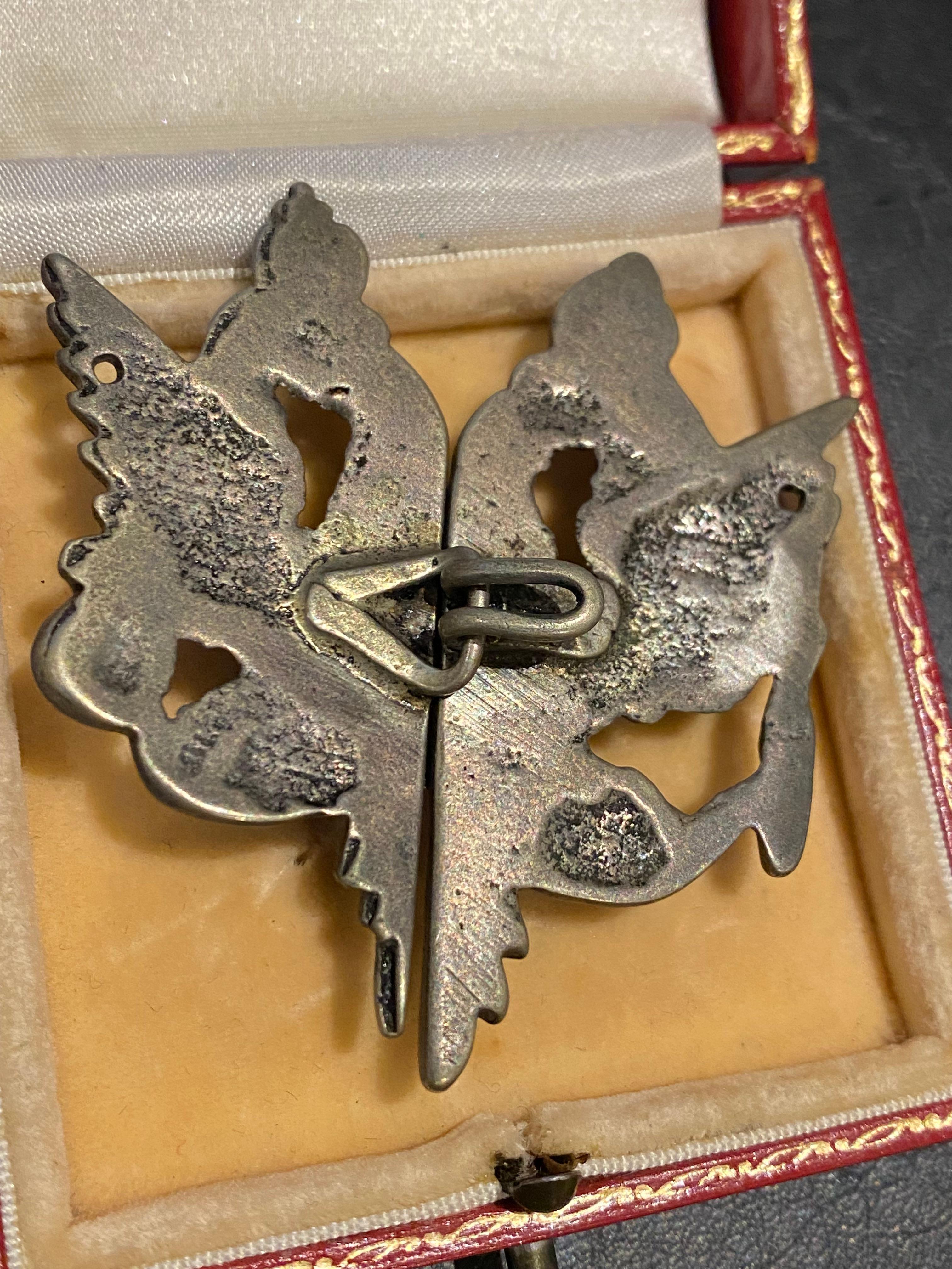 Oval Cut Imperial Russia Double Headed Eagle Red Glass Belt Buckle, c1900's WWI. For Sale