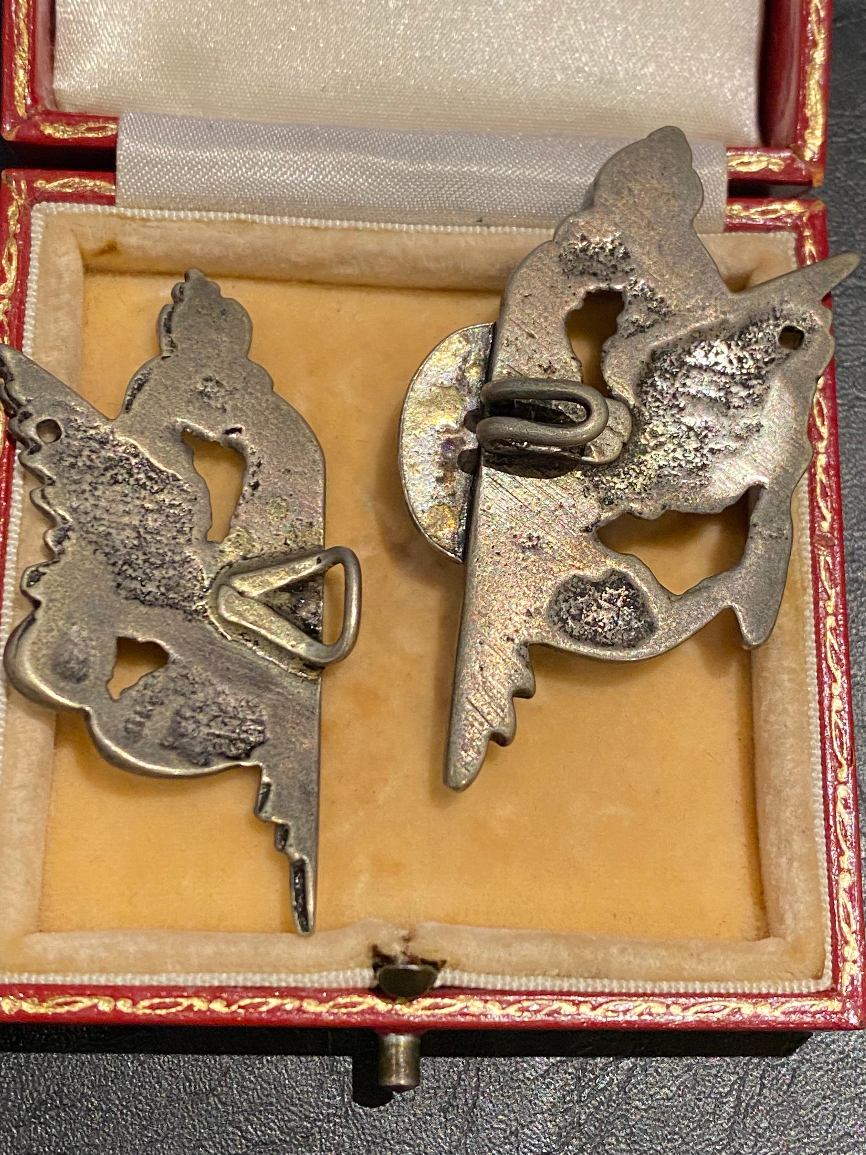 Imperial Russia Double Headed Eagle Red Glass Belt Buckle, c1900's WWI. In Excellent Condition For Sale In MELBOURNE, AU