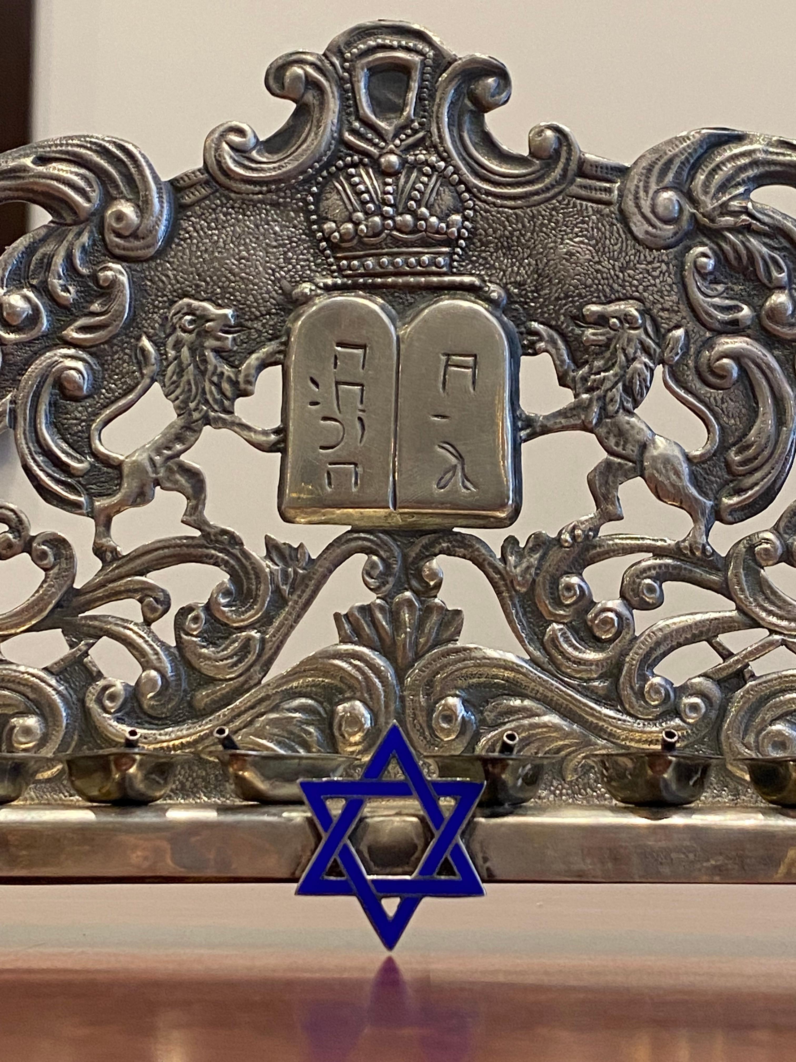 Imperial Russia Judaica 84 Menorah Hanukkah en argent, Moscou 1867 A. Kovalsky 4