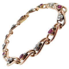 Antique Imperial Russia Ruby and Diamond Bracelet