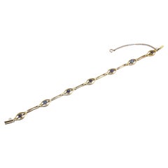 Imperial Russian 14KT Gold and Sapphire Bracelet, Kokoshnik Hallmark