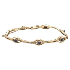 Imperial Russian 14KT Gold and Sapphire Bracelet, Kokoshnik Hallmark