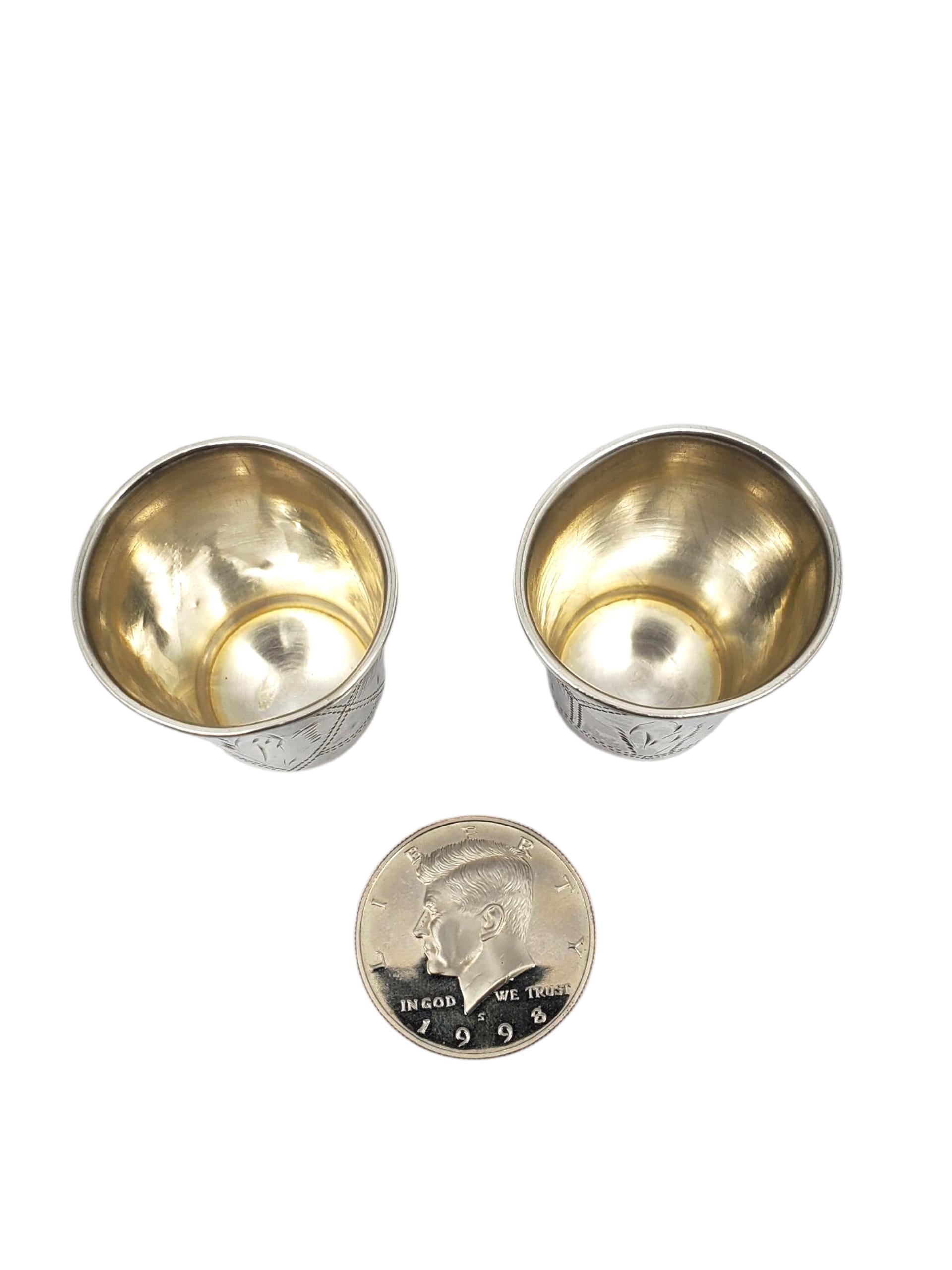 da uomo o donna Coppe cordiali d'argento imperiali russe 84 Zolotnik - set di 2 #22631 in vendita
