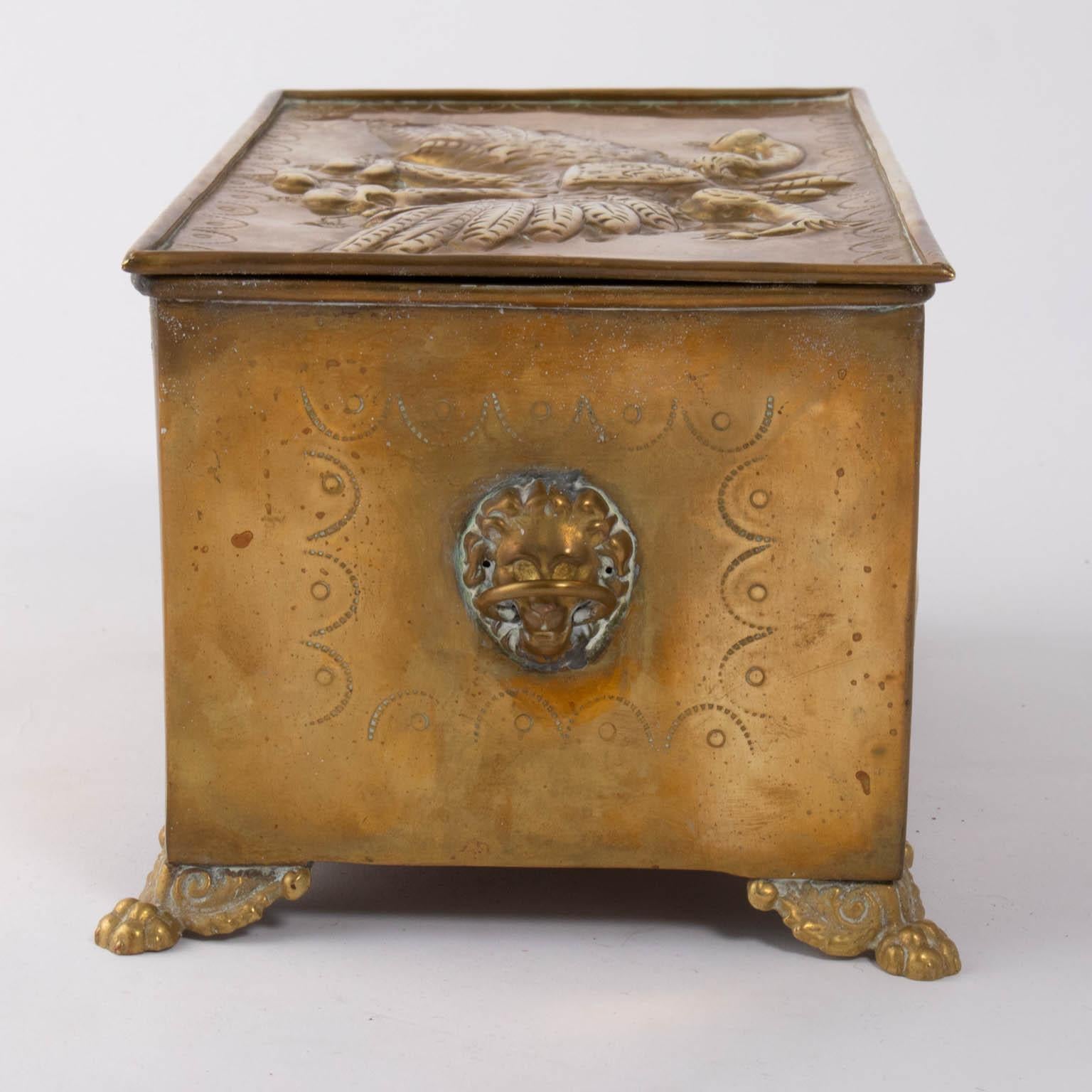 Imperial Russian and English Embossed Brass Humidor 4