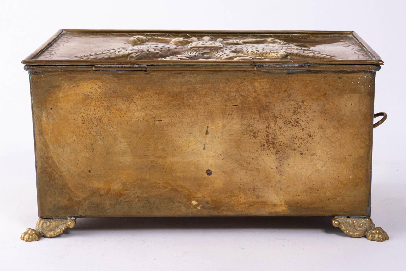 Imperial Russian and English Embossed Brass Humidor 5