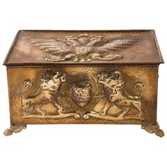 Imperial Russian and English Embossed Brass Humidor
