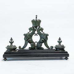 Imperial Anichkov Palace Russian Bronze Garniture Desk Set. Alexei Alexandrovich