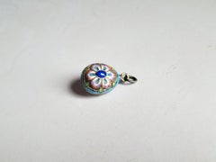 Imperial Russian Cloisonne Enamel Egg Pendant, Workmaster Feodor Afanasiev