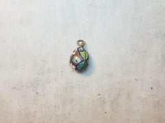 Imperial Russian Cloisonne Enamel Egg Pendant, Workmaster Ruch Feodor Andreevich