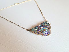 Imperial Russian Cloisonne Enamel Necklace, Workmaster Alexander Dalman