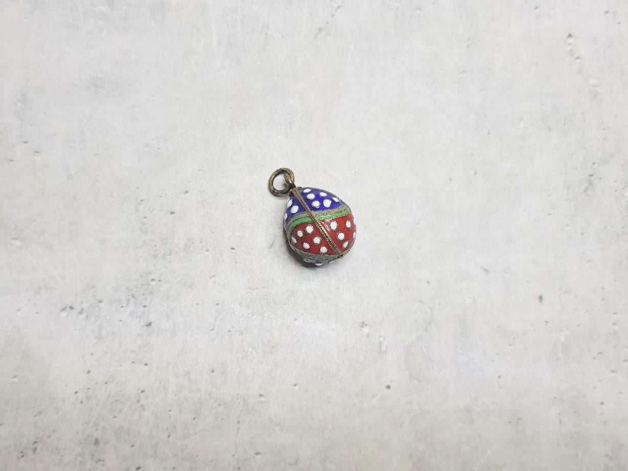 da uomo o donna Ciondolo a forma di uovo di cloisonne russo imperiale, Dot Dot Dot, operaio Ivan Khlebnikov in vendita
