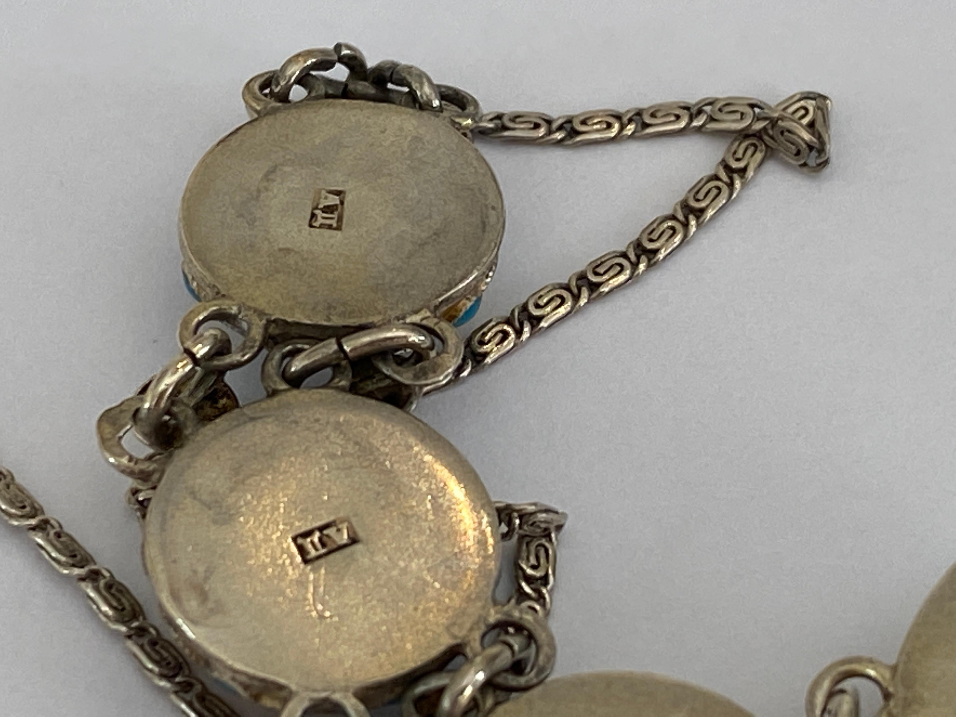 Imperial Russian Cloisonne Enamel Silver Necklace, Workmaster Alexander Dalman 5