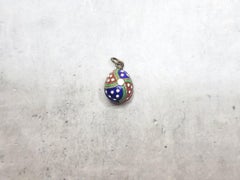 Imperial Russian Cloisonne Polka Dot Egg Pendant, Workmaster Ivan Khlebnikov