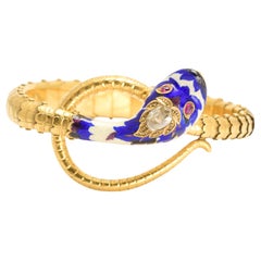 Antique Imperial Russian Diamond Snake Bracelet