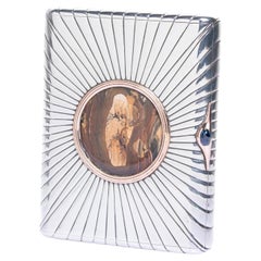 Imperial Russian Gold, Agate & Silver Cigarette Case, Box By Vasily Kangin