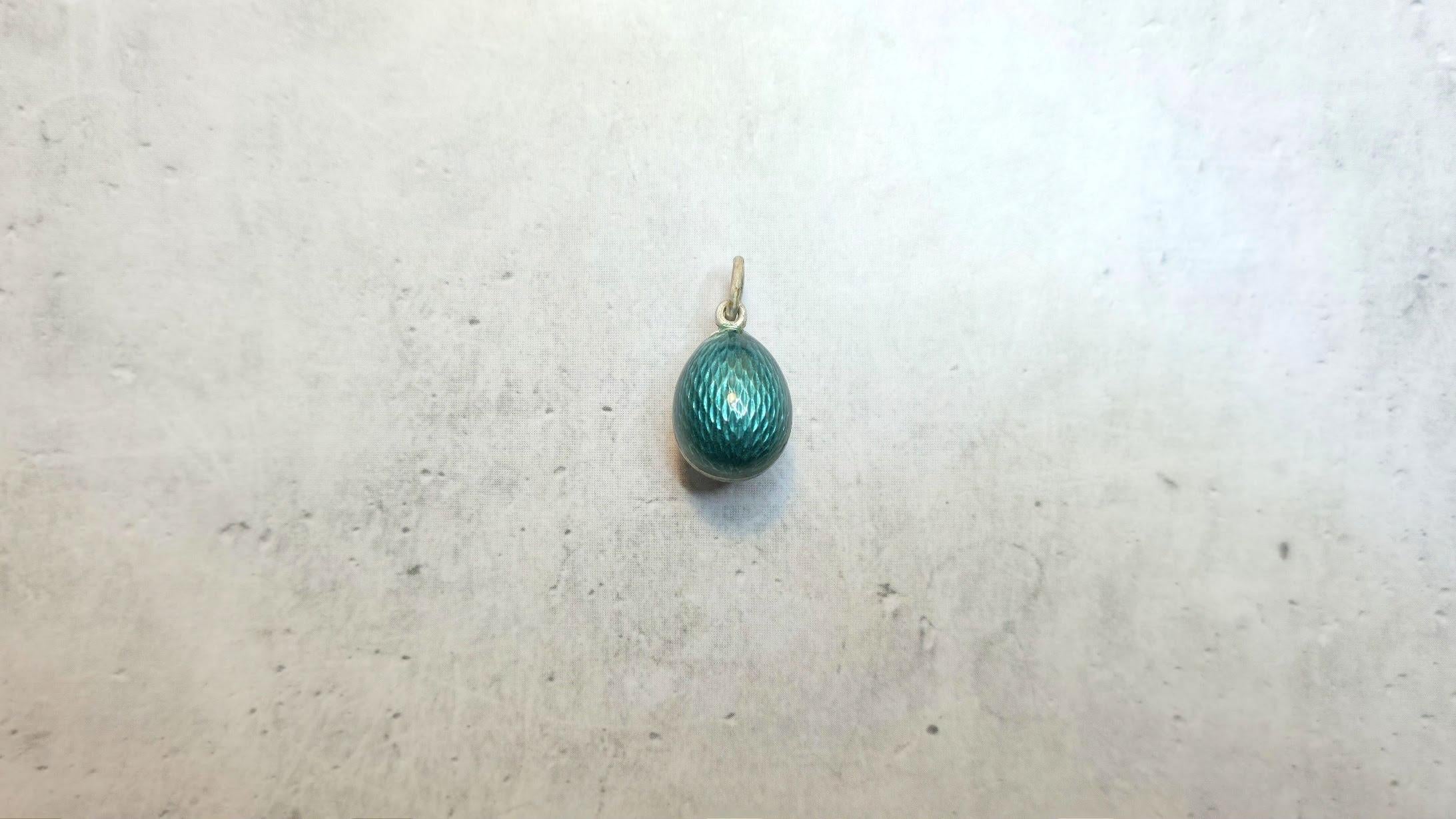 Impero russo Imperial Russian Guilloche Egg Pendant with Ruby, workmaster Alfred Thielemann in vendita