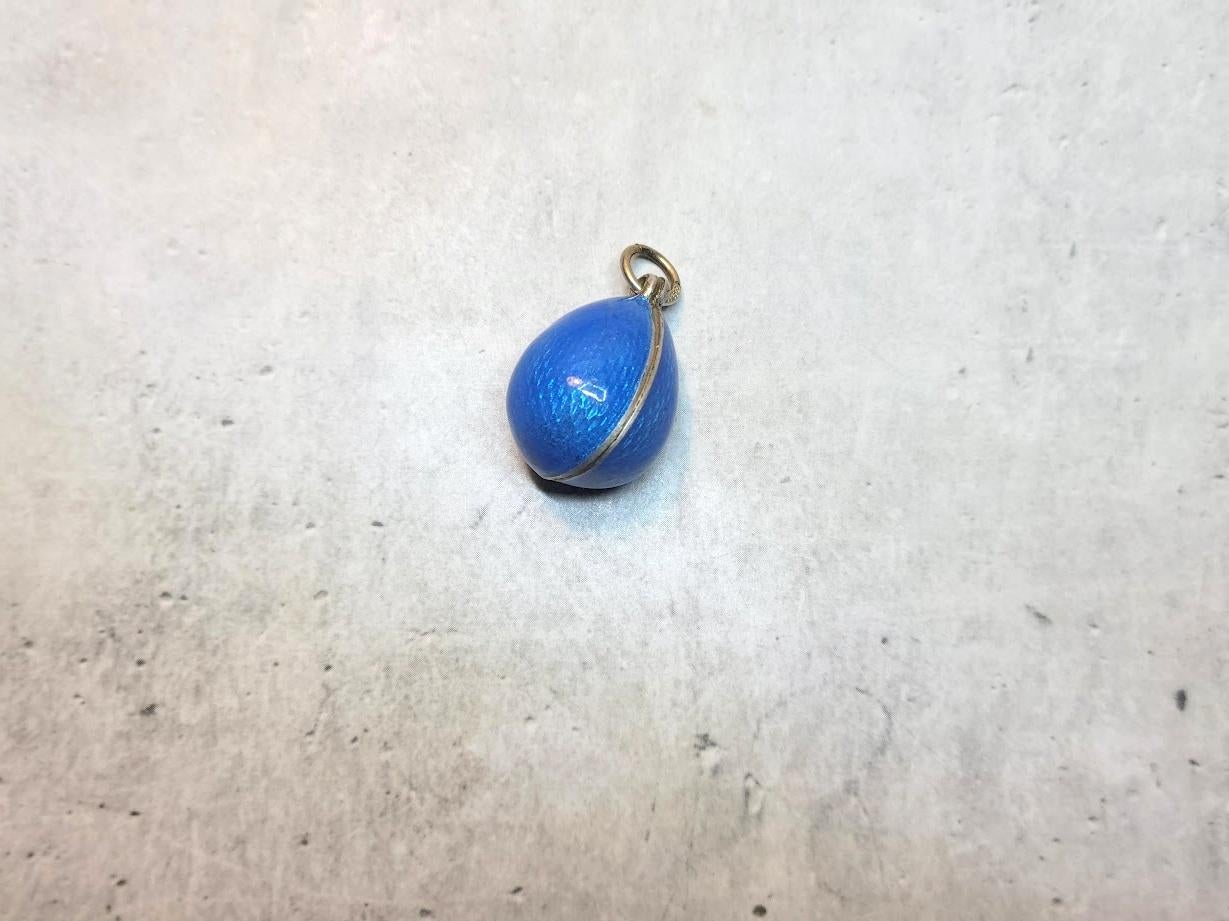 Imperial Russian Guilloche Egg Pendant, Workmaster Phillip Theodore Ringe In Excellent Condition For Sale In Chesterland, OH