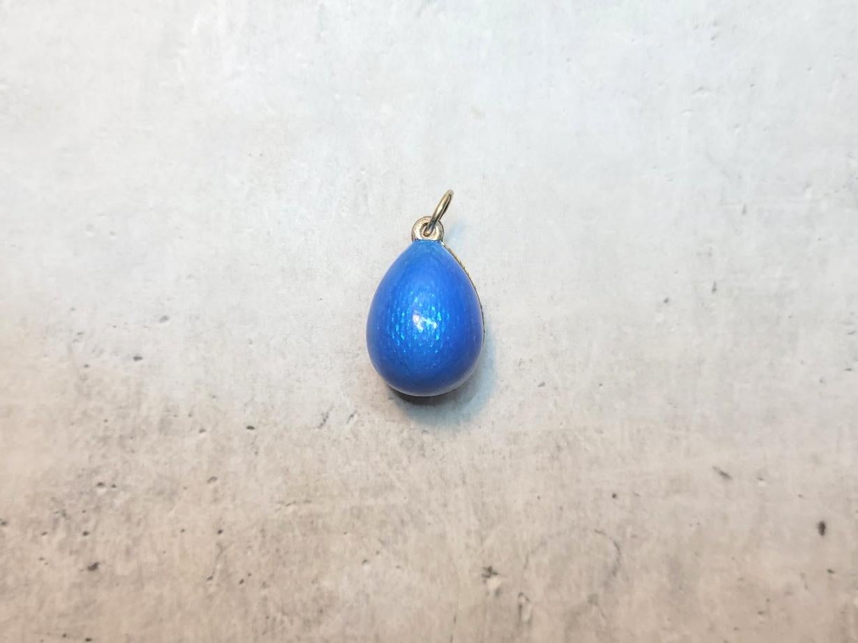 Women's or Men's Imperial Russian Guilloche Egg Pendant, Workmaster Phillip Theodore Ringe For Sale