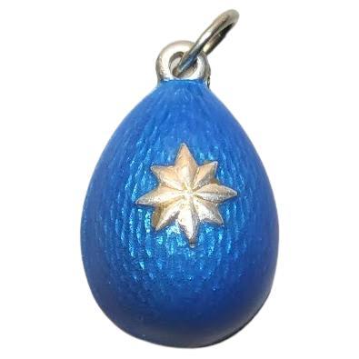 Imperial Russian Guilloche Egg Pendant, Workmaster Phillip Theodore Ringe