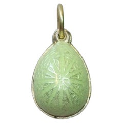 Imperial Russian Guilloche Egg Pendant, Workmaster Phillip Theodore Ringe