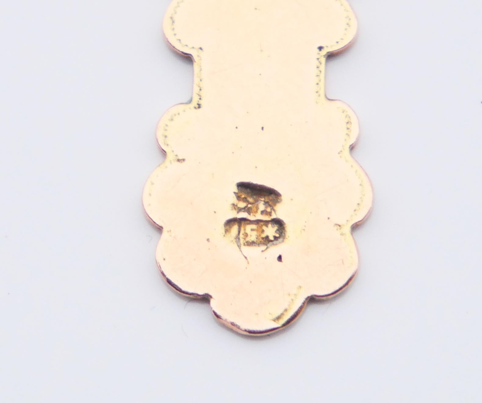 Imperiales kaiserlich-russisches orthodoxes Kreuzkreuz-Kreuz-Kreuz-Emaille Massiv 56 / 14K Gold / 4,45 gr im Angebot 1