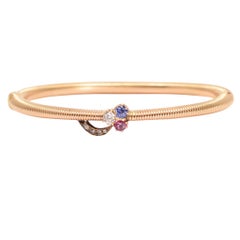 Imperial Russian Sapphire Ruby Diamond Clover Bangle