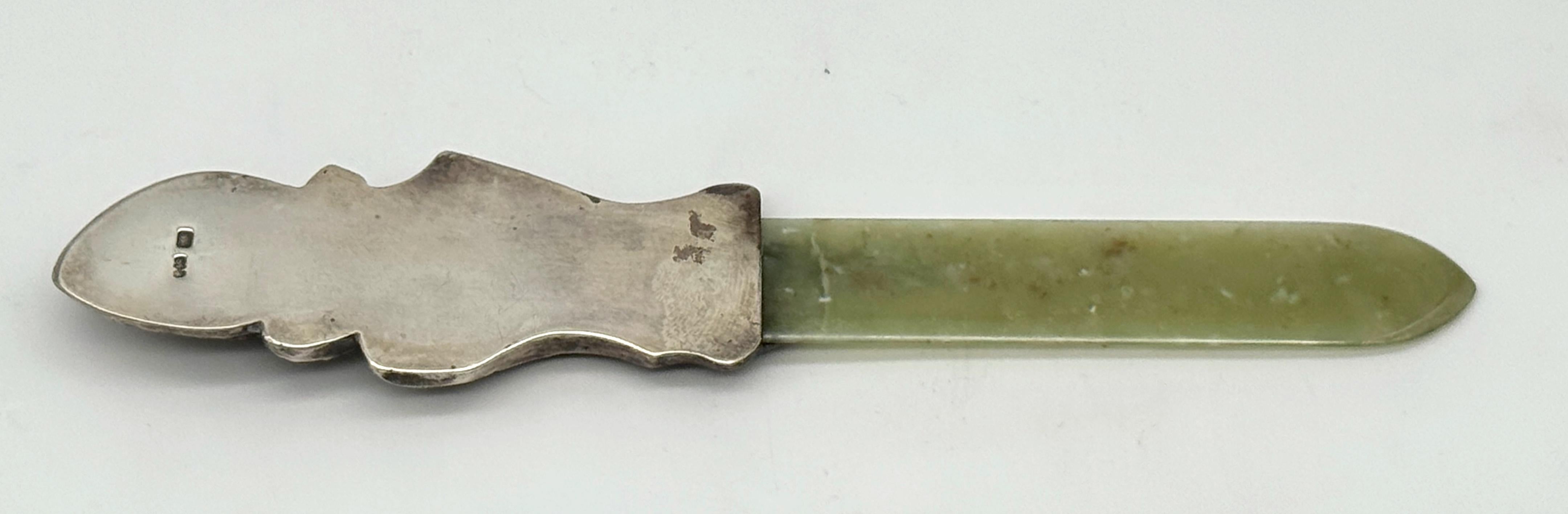 Imperial Russian Silver  Kokoshnik Maiden & Nephrite Page Turner, Marked “BA