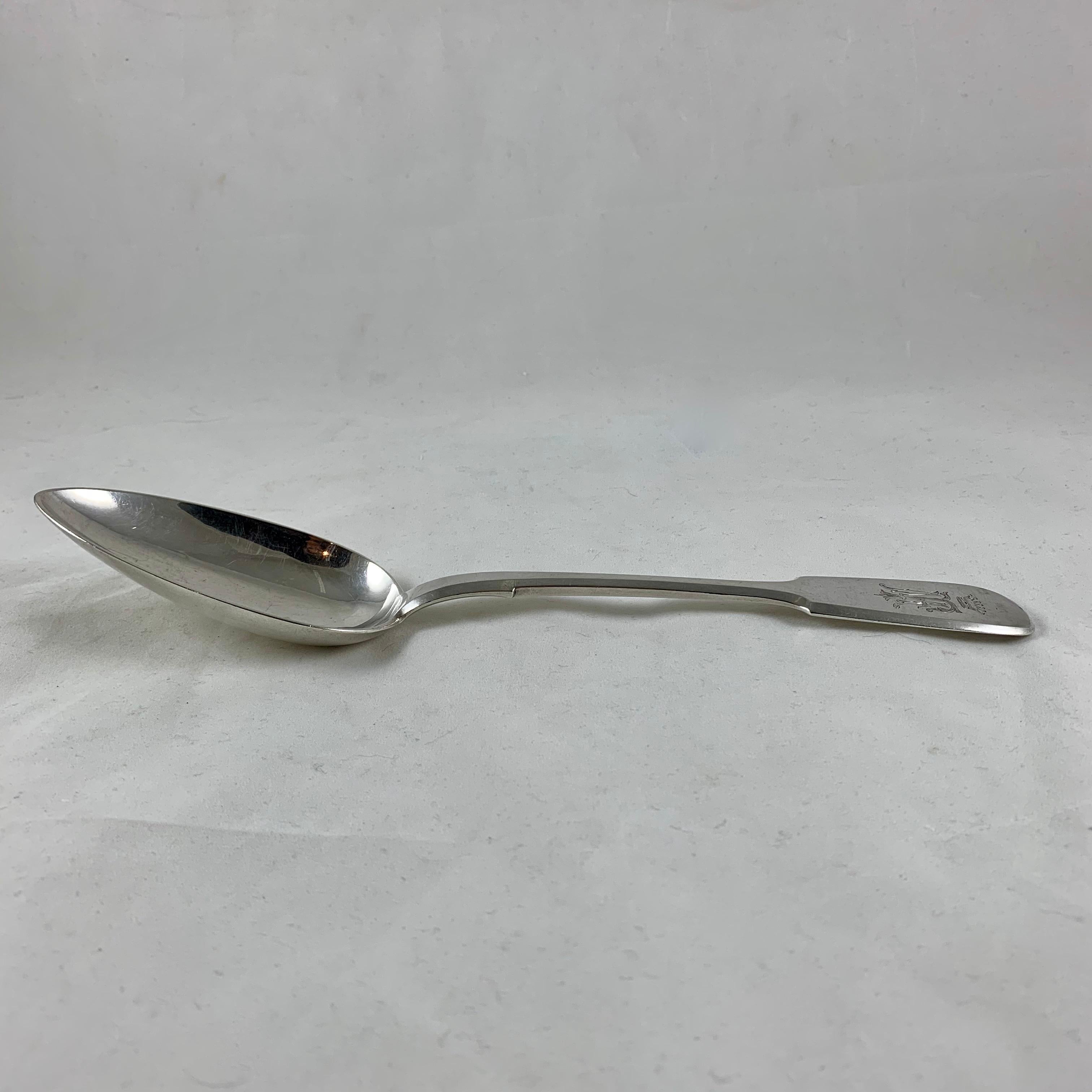 International Style Imperial Russian Silver Long Handled Stuffing Spoon, St. Petersburg, Dated 1888