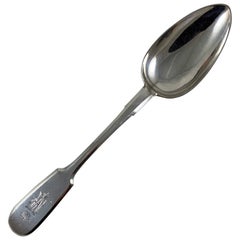 Imperial Russian Silver Long Handled Stuffing Spoon, St. Petersburg, Dated 1888