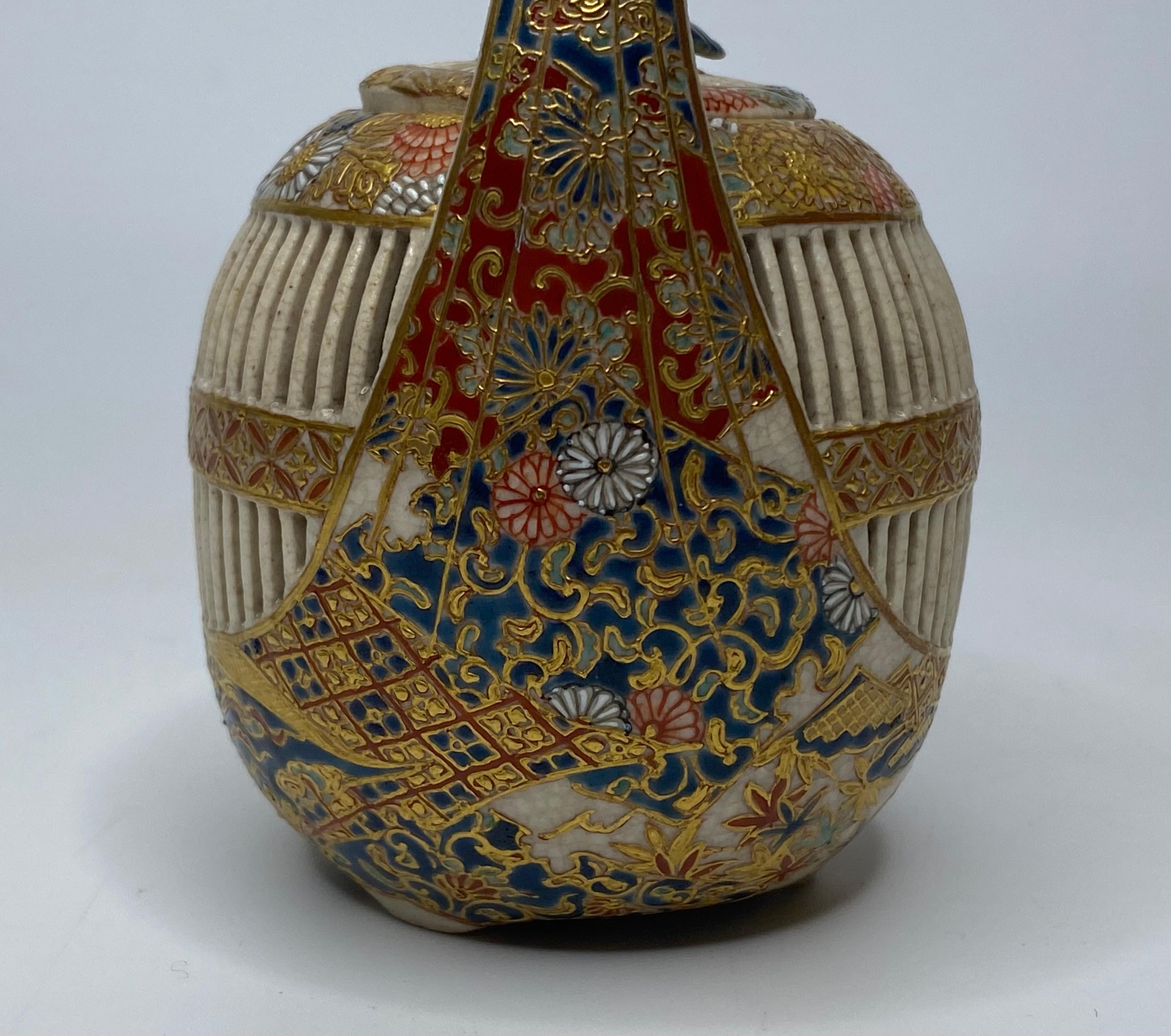 Late 19th Century Imperial Satsuma cricket cage, Japan, c. 1880, Meiji Period.