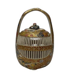 Imperial Satsuma cricket cage, Japan, c. 1880, Meiji Period.
