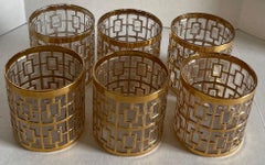Imperial Shoji Gold Glass Saki Glasses, Set of 6
