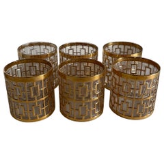 Imperial Shoji Gold Glass Saki Glasses, Set of 6