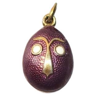 Imperial Silver Gilt Enamel Egg Pendant  For Sale