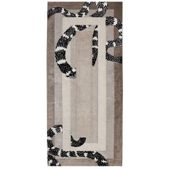 Imperial Snake Lounge Rug in Hand-Tufted Botanical Silk