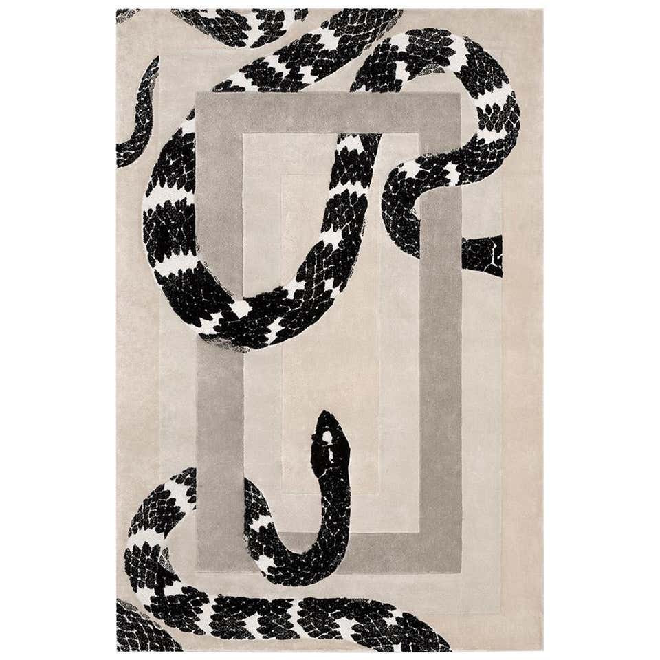 Imperial Snake Rug in Hand-Tufted Botanical Silk at 1stDibs