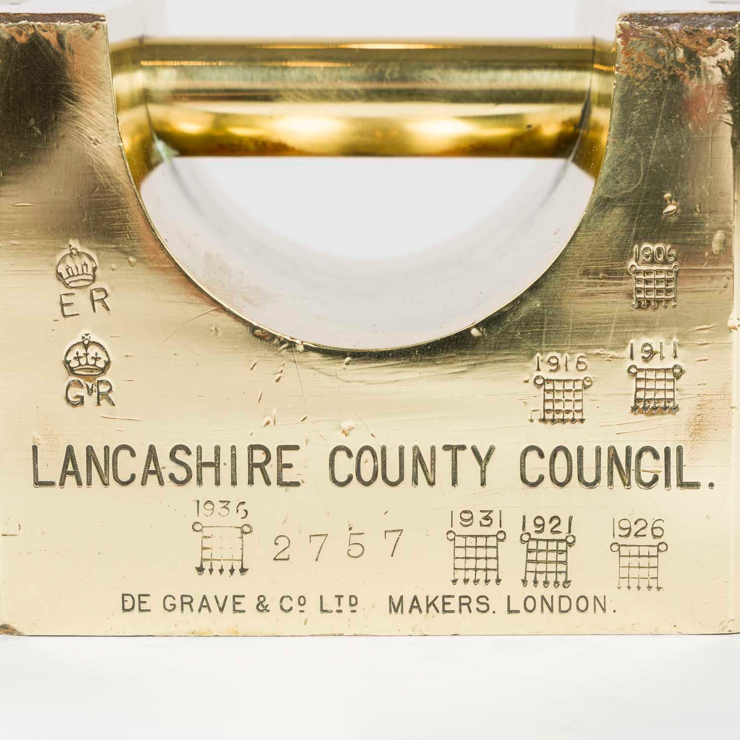 Anglais Poids impérial De Grave de Londres pour Lancashire daté de 1906 en vente