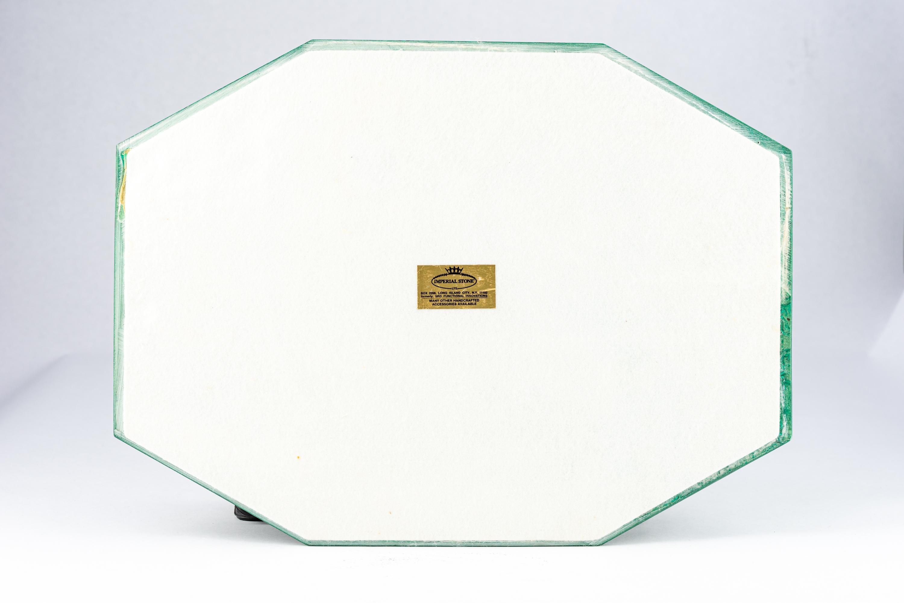 Set von 10 Platzmatten aus kaiserlichem Steinimitat aus Malachit, Acryl, signiert im Angebot 9