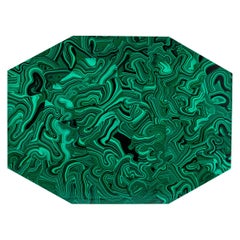 Set of 10, Imperial Stone Faux Malachite Placemats, Acrylic, Signed