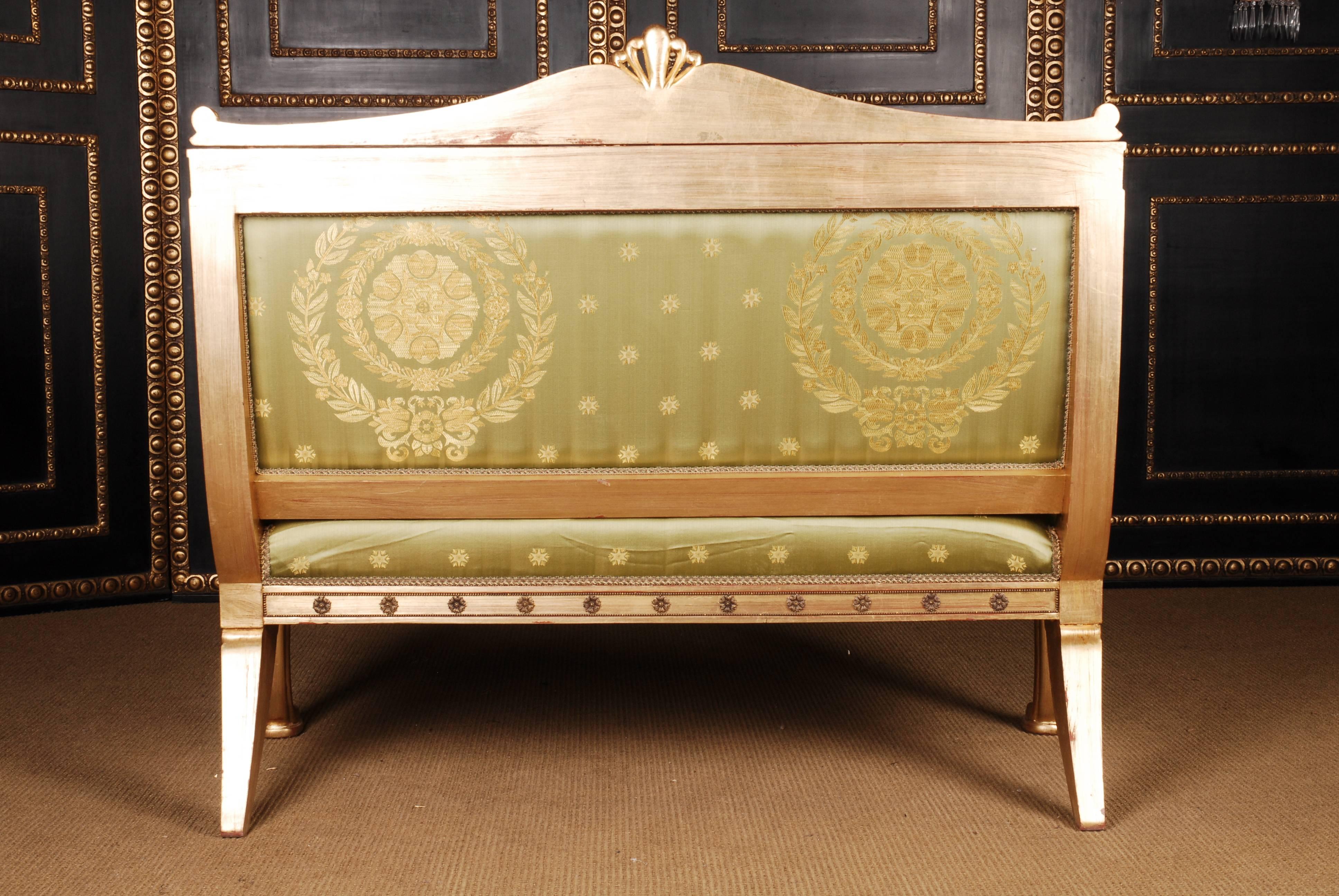 20th Century Imperial Stylish Lion Salon Couch in Antique Empire Style beech hand carved For Sale