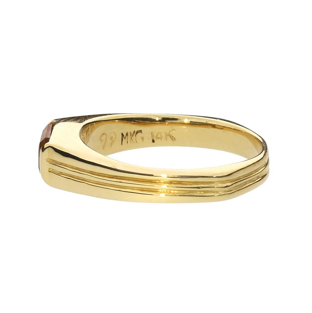 Women's or Men's Imperial Topaz 14K Euro Shank Ring For Sale