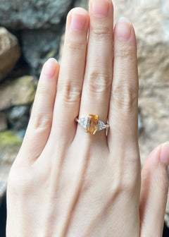 Imperial Topaz 1.76 Diamond Ring set in 18K Gold Settings
