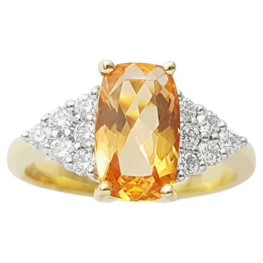 Imperial Topaz 1.76 Diamond Ring set in 18K Gold Settings
