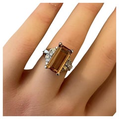 Imperial Topaz 4.98 carat and Diamond Ring in Platinum