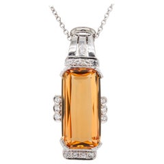 Imperial Topaz and Diamond Cocktail Pendant