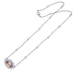 Imperial Topaz and Diamond Necklace